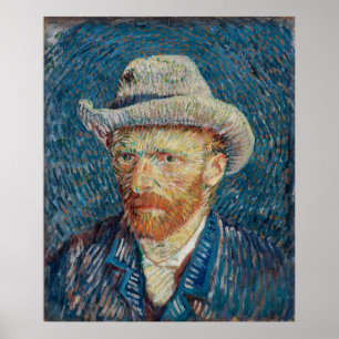 Van Gogh's Self-Portrait with Grey Felt Hat ポスター
