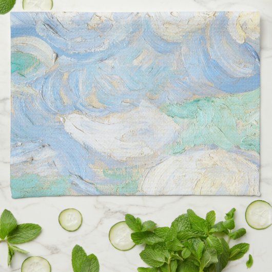 Van Gogh's sky background キッチンタオル (折り畳み)