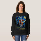 Van Gogh's Starry Night Cow Bovine Animal Lovers スウェットシャツ (正面フル)