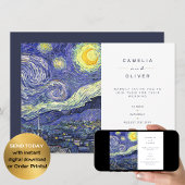 Van Gough Starry Night Wedding Invite QR Code RSVP 招待状