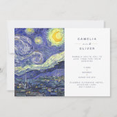Van Gough Starry Night Wedding Invite QR Code RSVP 招待状 (正面)