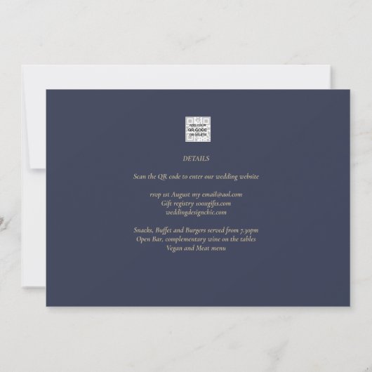 Van Gough Starry Night Wedding Invite QR Code RSVP 招待状 (裏面)