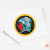 Van Heutsz Indian Head sticker, klassiek model ラウンドシール (封筒)