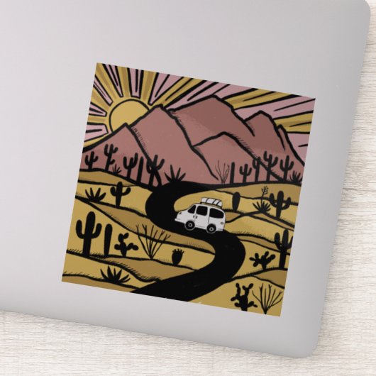 VAN LIFE砂漠の山サンライズを探索 シール (詳細)