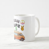 Van life alien peace sign funny camper coffee mug コーヒーマグカップ (正面右)