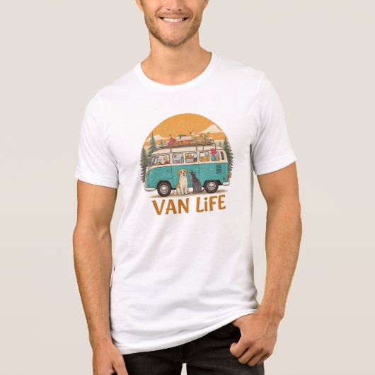 Van Life Paws & Adventure T-Shirt トライブレンドＴシャツ (正面)