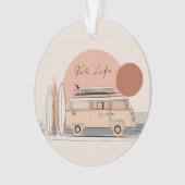 Van Life Surf Van – Retro Beach Camper Aesthetic  オーナメント (正面)