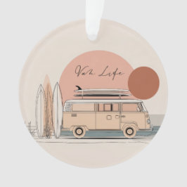 Van Life Surf Van – Retro Beach Camper Aesthetic オーナメント