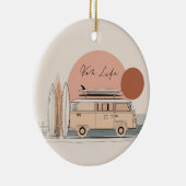 Van Life Surf Van – Retro Beach Camper Aesthetic  セラミックオーナメント (右)