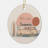 Van Life Surf Van – Retro Beach Camper Aesthetic  セラミックオーナメント (左)