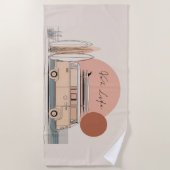 Van Life Surf Van – Retro Beach Camper Aesthetic ビーチタオル (正面)