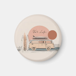 Van Life Surf Van – Retro Beach Camper Aesthetic マグネット