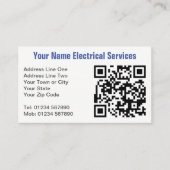 Van Plus QRコードに名前を付けた電気サービス 名刺 (正面)