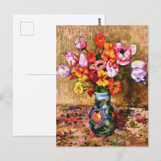 Van Rysselberghe - Tulips and Nasturtiums ポストカード (正面/裏面)