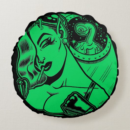 Vana DeVinyl™/覗くBlob ラウンドクッション (正面)