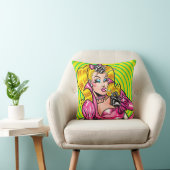 Vana DeVinyl™/Pretty in Pink Rubber Throw Pillow クッション (椅子)