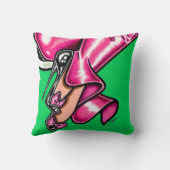 Vana DeVinyl™/Pretty in Pink Rubber Throw Pillow クッション (裏面)