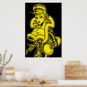 Vana DeVinyl™/PVC and Fun Fur Poster ポスター (キッチン)