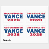 Vance 2028を支持する銃のオーナー 長方形シール (シート)