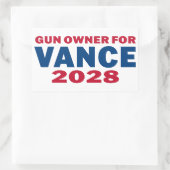 Vance 2028を支持する銃のオーナー 長方形シール (バッグ)