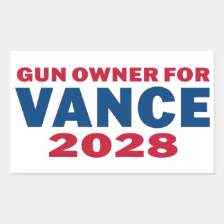 Vance 2028を支持する銃のオーナー 長方形シール