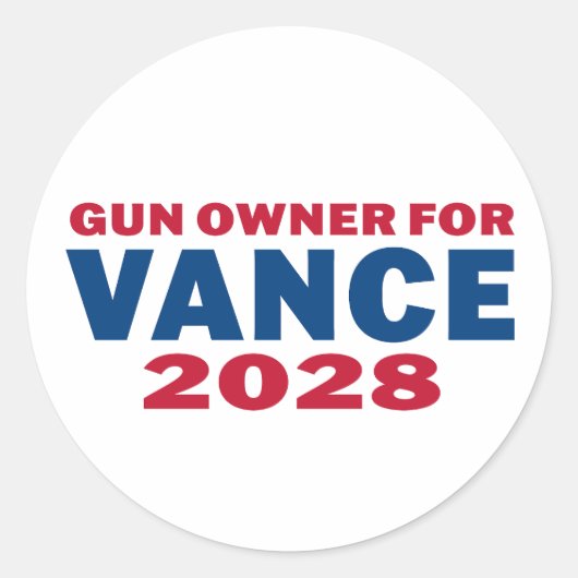Vance 2028を支持する銃所有者 ラウンドシール (正面)