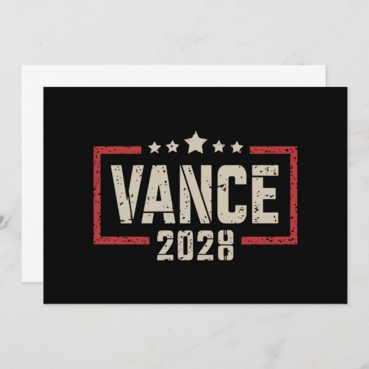 Vance 2028大統領選挙キャンペーン米国国旗 招待状 (正面/裏面)