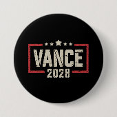 Vance 2028大統領選挙キャンペーン米国国旗 缶バッジ (正面)