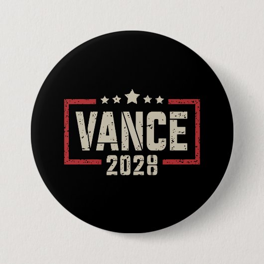 Vance 2028大統領選挙キャンペーン米国国旗 缶バッジ (正面)
