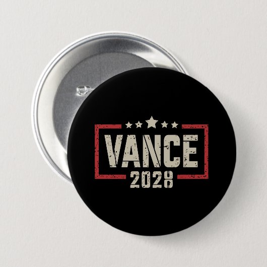 Vance 2028 大統領選挙キャンペーン米国旗  缶バッジ (正面&裏面)