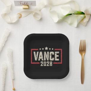 Vance 2028 大統領選挙キャンペーン アメリカ国旗 ペーパープレート