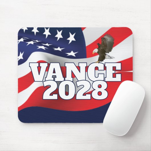 Vance 2028 Text With Flag and Bald Eagle マウスパッド (マウス)