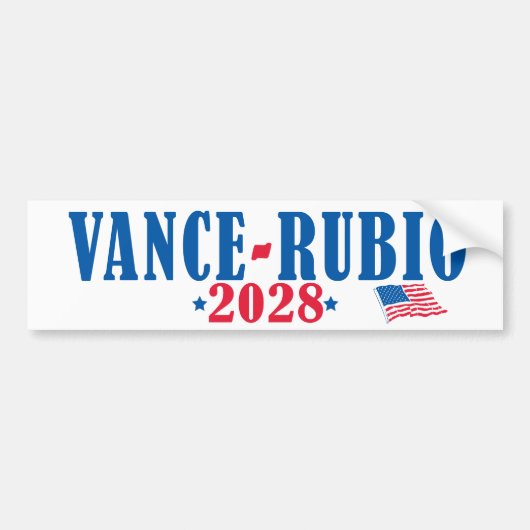 Vance Rubio 2028 (旗) バンパーステッカー (正面)
