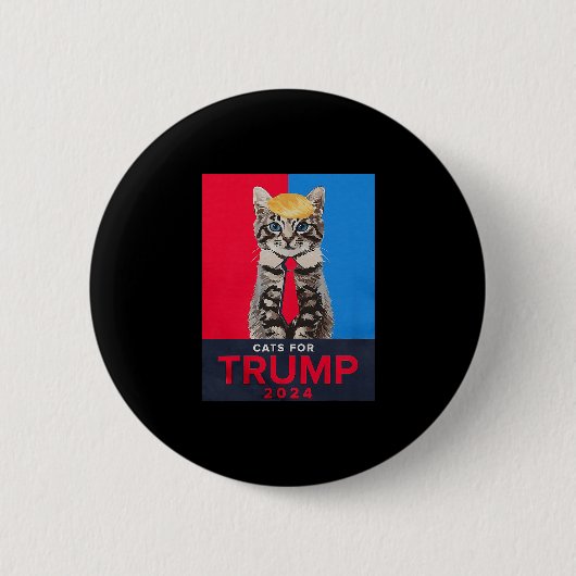 Vance+Trumpのための猫Tシャツ 面白いトランプさん  缶バッジ (正面)
