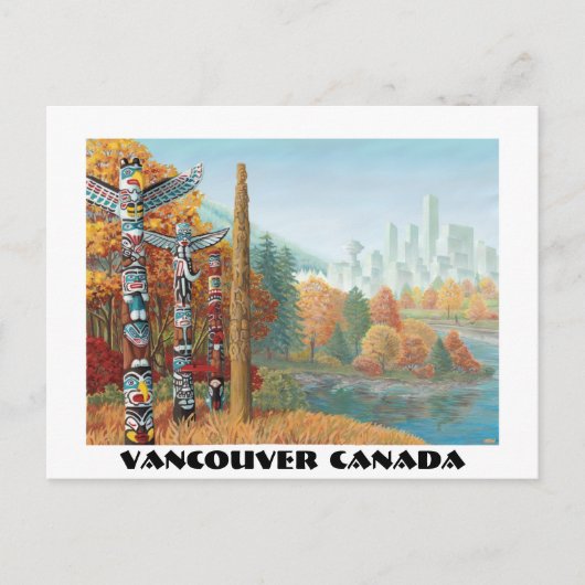 Vancouver Art Postcard Vancouver Totem Pole Cards ポストカード (正面)