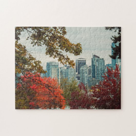 Vancouver British Columbia City Skyline Autumn ジグソーパズル (横)