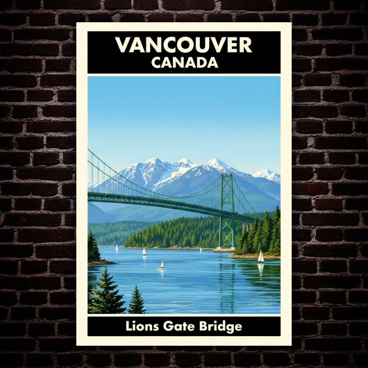 Vancouver, Canada: 1960s Vintage Travel Poster ポスター