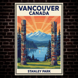 Vancouver, Canada: 1960s Vintage Travel Poster ポスター