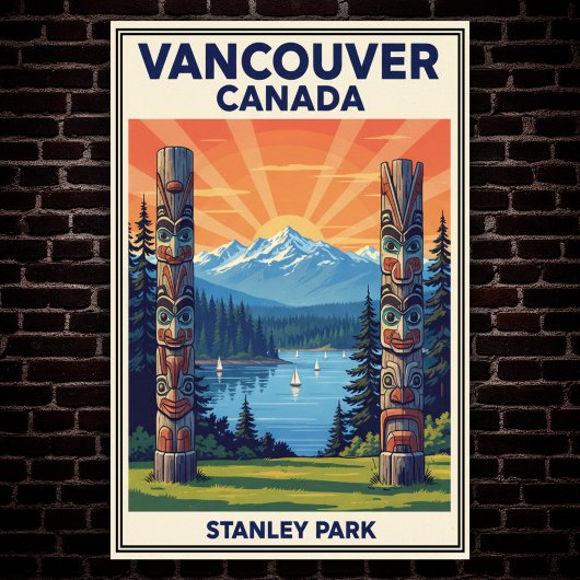 Vancouver, Canada: 1960s Vintage Travel Poster ポスター