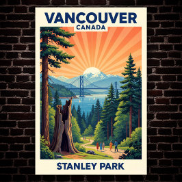Vancouver, Canada: 1960s Vintage Travel Poster ポスター