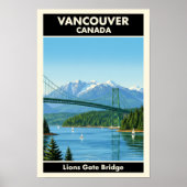 Vancouver, Canada: 1960s Vintage Travel Poster ポスター (正面)