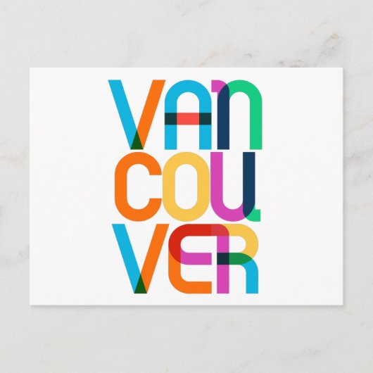 Vancouver Canada Pop Art Letters ポストカード (正面)