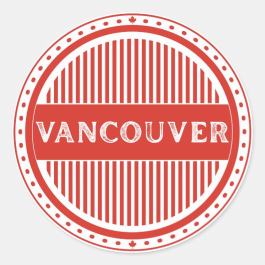 Vancouver City Pride Emblem – Canadian Identity ラウンドシール (正面)