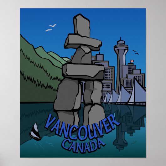 Vancouver First Nation Poster Inukshuk Home Decor ポスター (正面)