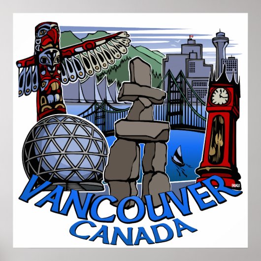 Vancouver First Nations Poster Totem Home Decor ポスター (正面)