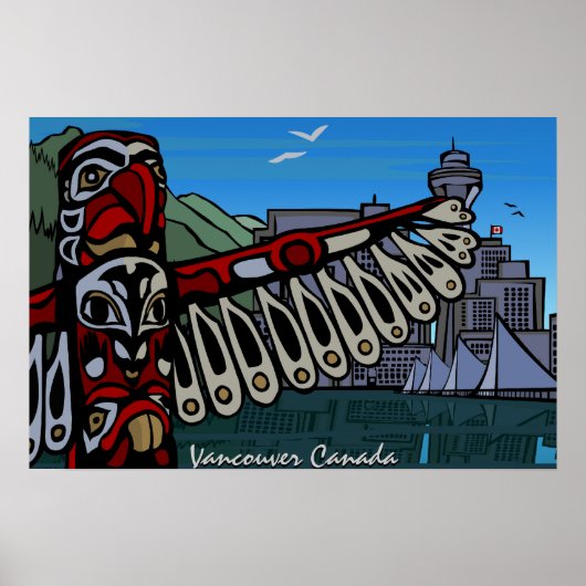 Vancouver First Nations Poster Totem Home Decor ポスター (正面)