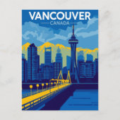 Vancouver Harbour Retro Skyline ポストカード (正面)