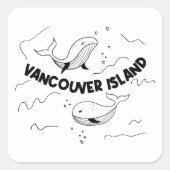 Vancouver Island Canada Whales スクエアシール (正面)