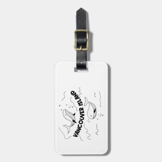 Vancouver Island Canada Whales ラゲッジタグ (正面縦)