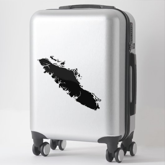 Vancouver Island Map Detailed Outline シール (スーツケース)